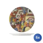 6x H&h Dishes Round Pablo Decorated cm.32