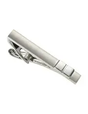 [Cudworth] Rhodium Brushed Rhodium Tie Bar in Silver