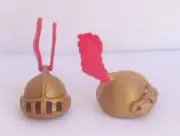 Playmobil Knights 2 x Gold Helmets with Red Plumes Knights Mint condition
