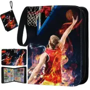 900CARDS Basketball EVA Leather Card Binder Trading Card Binder 9 Pocket with 50 Sleeves Fits Sport Cards with Zipper Storage Album