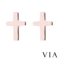 在飛比找momo購物網優惠-【VIA】白鋼耳釘 白鋼耳環 十字架耳釘/符號系列 經典十字