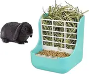 ValueHall Rabbit Hay Feeder - Food Bin for Bunny, Guinea Pig, Chinchilla - Plastic Bowl and Manger Rack V11C07 (Blue)