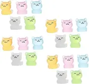 PHENOFICE 20pcs Luminous Mini Resin Cat Figurines Adorable Tiny Statues for Fairy Garden Nighttime Glow Micro Landscape Ornaments Charming Miniatures for Desk and Aquarium