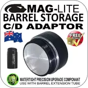 MAGLITE UPGRADE MOD CONVERSION BARREL EXTENSION COMPARTMENT ADAPTOR C/D CELL AU