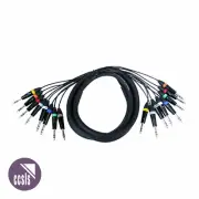 BravoPro PM005B-03 3M 8-way Multicore 6.35mm TRS Jack to 6.35mm TRS Jack Plug