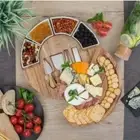 ChefSofi Acacia Wood Charcuterie Cheese Board Set Serving Platter Knives & Bowls