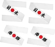 [Baluue] 4pcs Japanese Chef Headband Decorative Comfortable for Cooking Sports and Costumes Versatile Headwear for Men and Women