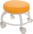 Rolling Stool with Wheels Pu Cushioned Low Stool for Beauty Salons and Massage P