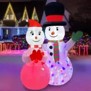 7FT Christmas Snowman Inflatables, Christmas Snowman Inflatables Couple Decor...