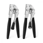 2pcs Commercial Can Opener Heavy Duty Hand Can Opener Manual Handheld Can Opener With Easy Crank VWG black