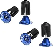 uxcell 2Pair Bar End Plugs Aluminum Handlebar End Caps Bike Plugs 0.7oz Expanding Locking for MTB Road BMX Fixed Gear Bike, Blue