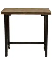 Alaterre Pomona 32inW Small Metal and Solid Wood Desk