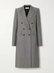[Chloé] Chloé - Double-breasted Wool-blend Tweed Coat - Gray - FR 42 FR 42 Gray