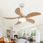 36 Inch Solid Wood Ceiling Fans with Lights Remote Control,Dimmable 5 Blades ...
