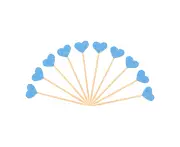 10X Glitter Love Heart Cupcake Topper Sign Wedding Baby Party Cake Decor Blue