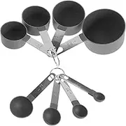 Alipis 8pc Stainless Steel Measuring Cup Spoon Set Cooking Spoon Tea Scoop for Beans Spices Baking