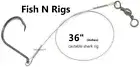 Castable 3' Shark Fishing Leader Rig ~ 10/0 x 4X Mustad Circle Hook 200LB Cable