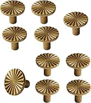 Antique Brass Vintage Cabinet Knobs – 10 Pack Zinc Alloy Flat Drawer Pulls for Kitchen, Bathroom & Furniture Hardware