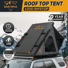 San Hima Kalbarri Lite Rooftop Tent Hardshell Grey+120W Solar Panel+Ladder&Rack