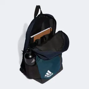 【adidas 愛迪達】Motion BOS BP 男款 女款 黑綠色 雙肩 透氣 運動 休閒 後背包 IK6891