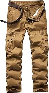 [HanzhuoLG] Men Overalls Cargo Military Tactical Outdoor Pants Army Running Casual Male Clothing Baggy Big Size Long Trousers For Men's dark yellow M