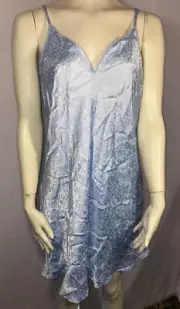 New Morgan Taylor Intimates Nightie Gown Springtime Light Blue Large Polyester