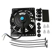 6 Inch Slim 650CFM Radiator Cooling Fans Universal Slim Pull Push 12V 80W Direct Replacement Electri black