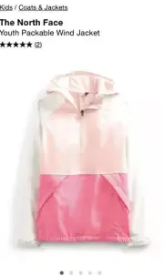 The North Face packable wind jacket size 14/16 youth girls