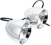 SOLUSTRE 2x Retro Fog Lights for Cruiser Universal Motorcycle Spot Lamp Parts Plastic Heat Dissipation