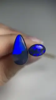 SET OF 2! 6.65TCW & 2.5TCW- Lightning Ridge Black Crystal Opal