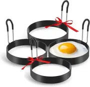 Stainless Steel Egg Rings Set 4 Pack Molds For Perfect Eggs Pancakes Burgers
