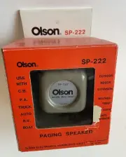 New Vintage Olson Paging speaker SP-222, 8 Ohms, 4 Watts Truck Auto Boat RV