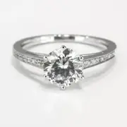 1.80 CT Sparkling Round Cut Diamond Engagement Ring 18K White Gold D/VS1