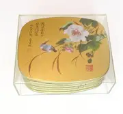 6 VTG Elite RARE Made In England Bird Drink Coasters With Case Cork Back EUC