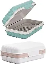 HKYLRAT Leakproof Travel Soap Dish with Lid, 2PCS Bar Soap Container, Portable Soap Case for Traveling, Camping, Outdoor, Gym, Bathroom