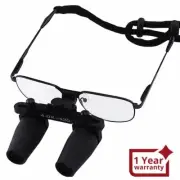 4.0x Magnification Dental Loupes, Prismatic Keplerian Style Nickel Alloy Frame