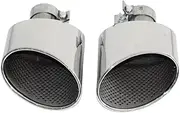 1 Pair Compatible For Audi A4 A5 A6 A7 Exhaust Tip Modification RS4 RS5 RS6 RS7 Large Bore Muffler Tip(A tube Silver)