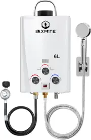 Propane Water Heater,1.58Gpm 6L Portable on Demand Outdoor Water Hot Heater,Over