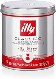 illy Drip Coffee - Ground Coffee - 100% Arabica Ground Coffee – Classico Medium Roast - Notes of Caramel, Orange Blossom & Jasmine - No Preservatives – Mild & Balanced – 4.4 Ounce
