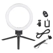 8" LED Ring Light with Tripod Stand & Phone Holder Dimmable Desk Makeup Kit
