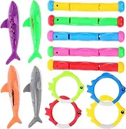 UPKOCH 1 Set Diving Pool for Summer Swimming Fun with Sinking Fish Rings Sharks Sticks for Outdoor Pool Games for Teen Boys Family Enjoyment