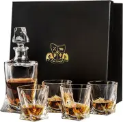 Van Daemon Whisky Decanter (750ml) and Set of 4 Whiskey Glasses (300ml) AUSSIE