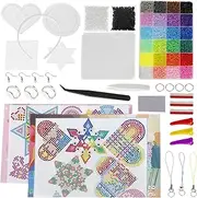 24 Colors 2.6mm Fuse Bead Set 15000-16000Pcs Art Crafting Melting Beads Puzzle Magic DIY Art Craft Toys Refill Beads with Storage Case Pegboards Patterns Tweezers Ironing Paper