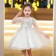 小女孩花童蓬蓬婚紗洋裝小飛袖女童生日公主裙兒童鋼琴演奏禮服