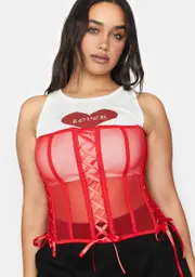 Plus Love Think Of Me Sheer Corset Top