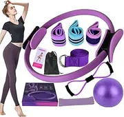 Pilates Essentials Kit for Women, Pilates Equipment for Home Workouts, Yoga Ball 25cm Figure 8 Resistance Band Yoga Bands for Stretching