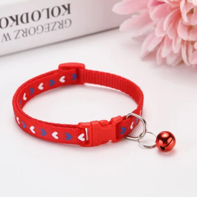 Cool Small Dog Heart Love Collar with Bell Pet Grooming Accessories Cat Collar