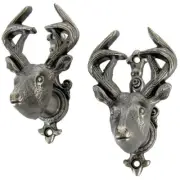 Buck Deer Wall Mount Weapon Hooks Gun Rifle Holder Bowie Knife Sword Hanger Set