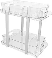 CATIEBYE 2 Tier Bathroom Sink Organizer under Sink Storage Rack Modern Decor Pull-out Sturdy Easy Access