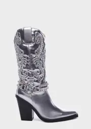 [SIMMI] Dalton-4 Cowboy Boots - Silver